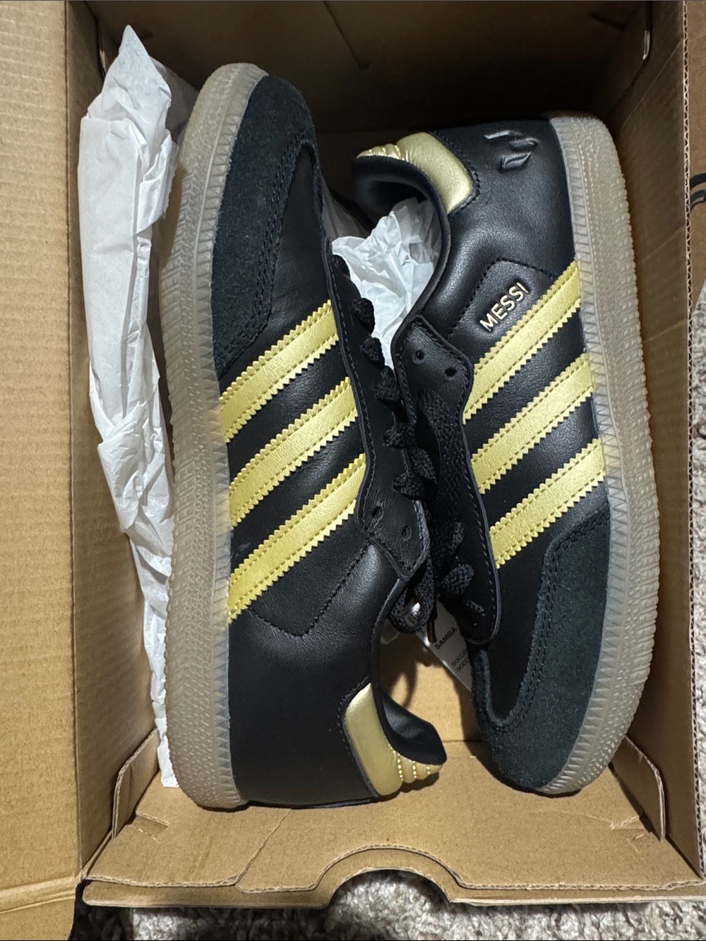 Adidas Black & Gold Messi Low-Top Sneakers